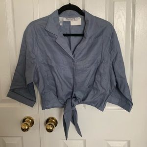 Thrifted Linen Button Up